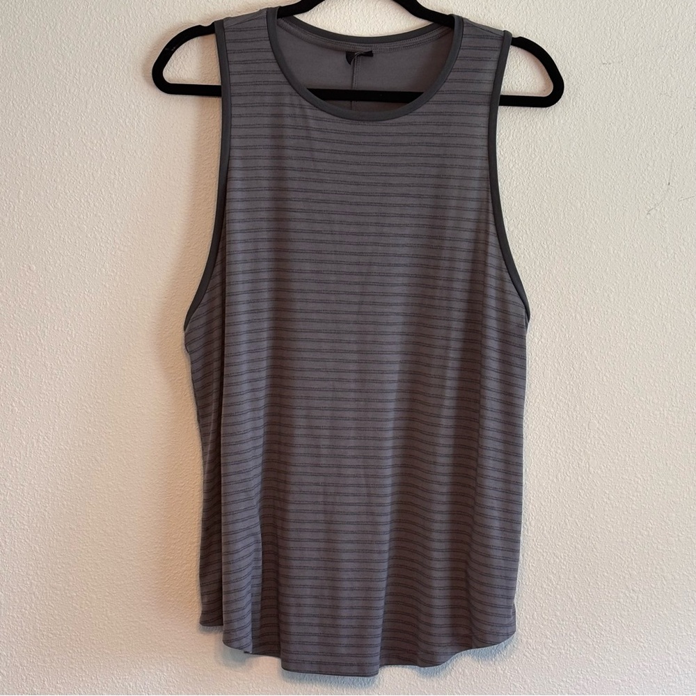 REI Cooperative Charcoal Striped Gray Women’s Tank Top Size Large